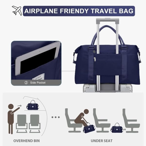 Gym Bag for Women, Cute Travel Duffel Bag Weekender Overnight Bag with Toiltry Bag, Personal Item Travel Bag 18x14 x 8 inches Carry On Tote Bag