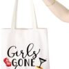 WCGXKO Girls Gone Vegas Las Vegas Girls Trip Vegas Vacation Birthday Zipper Makeup Bags Travel Toiletry Bag Accessories (Girls GONE Vegas tote)