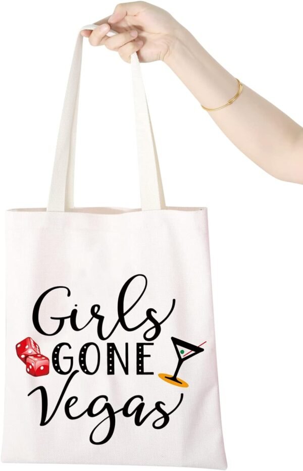 WCGXKO Girls Gone Vegas Las Vegas Girls Trip Vegas Vacation Birthday Zipper Makeup Bags Travel Toiletry Bag Accessories (Girls GONE Vegas tote)
