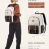 LOVEVOOK College Backpack for Women Fit 15.6 Inch Laptop, Cute Aesthetic Backpack for 14-16 Year Olds, Large Capacity Travel Work Backpack Purse for Nurse Teacher, Black-White-Brown
