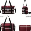 Large Capacity Weekend Expandable Duffle Bag with Luggage Sleeve, Wet Pockets, Adjustable Shoulder Strap, Overnight Tote Bag for Women, Waterproof Nylon Carry on Travel Bag for Airplanes