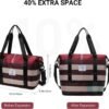 Large Capacity Weekend Expandable Duffle Bag with Luggage Sleeve, Wet Pockets, Adjustable Shoulder Strap, Overnight Tote Bag for Women, Waterproof Nylon Carry on Travel Bag for Airplanes