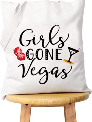 WCGXKO Girls Gone Vegas Las Vegas Girls Trip Vegas Vacation Birthday Zipper Makeup Bags Travel Toiletry Bag Accessories (Girls GONE Vegas tote)