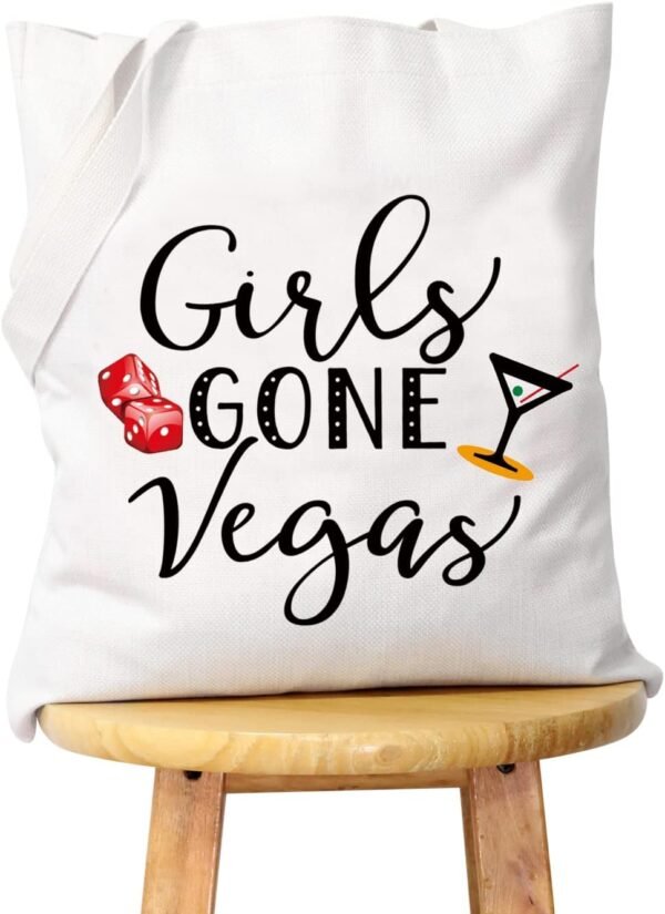 WCGXKO Girls Gone Vegas Las Vegas Girls Trip Vegas Vacation Birthday Zipper Makeup Bags Travel Toiletry Bag Accessories (Girls GONE Vegas tote)