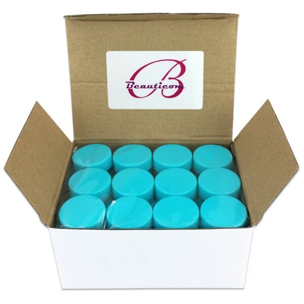 Beauticom 7 Gram / 7 ML (Quantity: 12 Pieces) Thick Wall Round Leak Proof Clear Acrylic Jars with Teal Lids for Beauty, Cream, Cosmetics, Salves, Scrubs