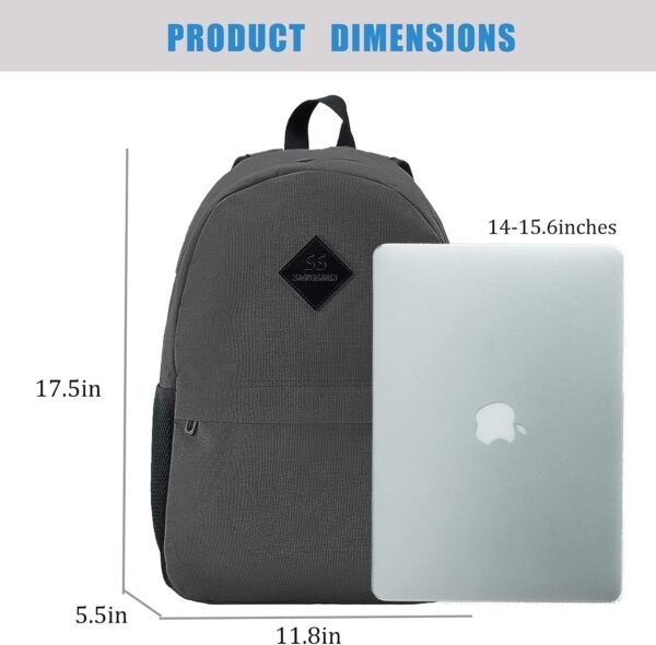 SAGIV&SAHEN Backpack for Women Men College High School BookBag for teenage Laptop Backpacks 17 Inch with USB Travel Work Lightweight Waterproof Rucksack Casual Daypack for Teen Boys Girls - Dark Grey
