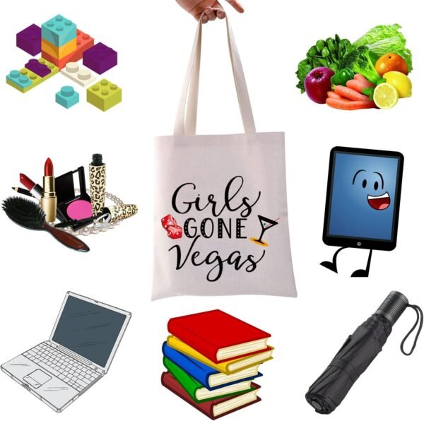 WCGXKO Girls Gone Vegas Las Vegas Girls Trip Vegas Vacation Birthday Zipper Makeup Bags Travel Toiletry Bag Accessories (Girls GONE Vegas tote)