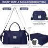 Gym Bag for Women, Cute Travel Duffel Bag Weekender Overnight Bag with Toiltry Bag, Personal Item Travel Bag 18x14 x 8 inches Carry On Tote Bag