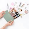 SLIFOUE Large Capacity Travel Cosmetic Bag,Makeup Bag,Waterproof Portable Leather Makeup Organizer Bag with Dividers and Handle(Green)