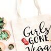 WCGXKO Girls Gone Vegas Las Vegas Girls Trip Vegas Vacation Birthday Zipper Makeup Bags Travel Toiletry Bag Accessories (Girls GONE Vegas tote)