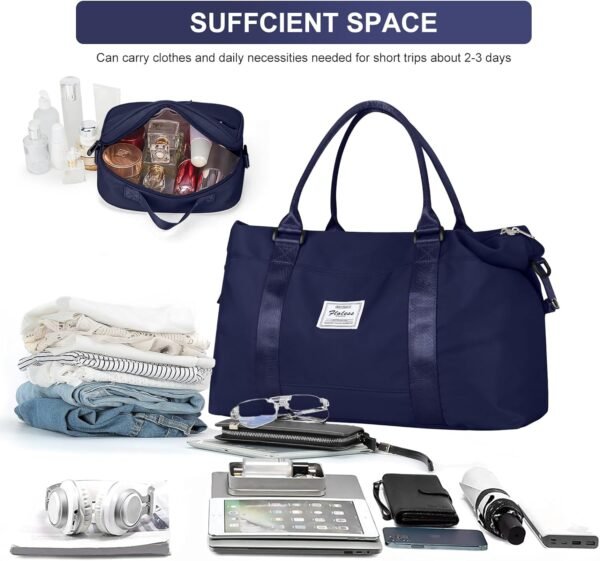 Gym Bag for Women, Cute Travel Duffel Bag Weekender Overnight Bag with Toiltry Bag, Personal Item Travel Bag 18x14 x 8 inches Carry On Tote Bag