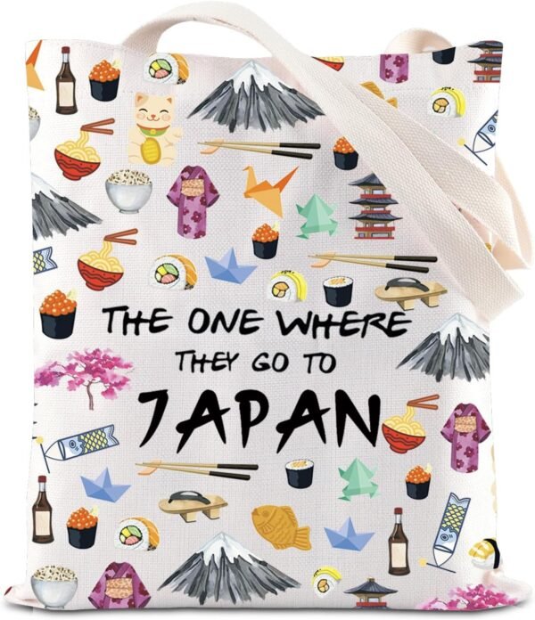 Japan Trip Makeup Bag Japanese Foodie Travel Bag Japan Souvenir Gift Japan Welcome Bag Japan Housewarming Gift Travel Memory Gift (to Japan tote)