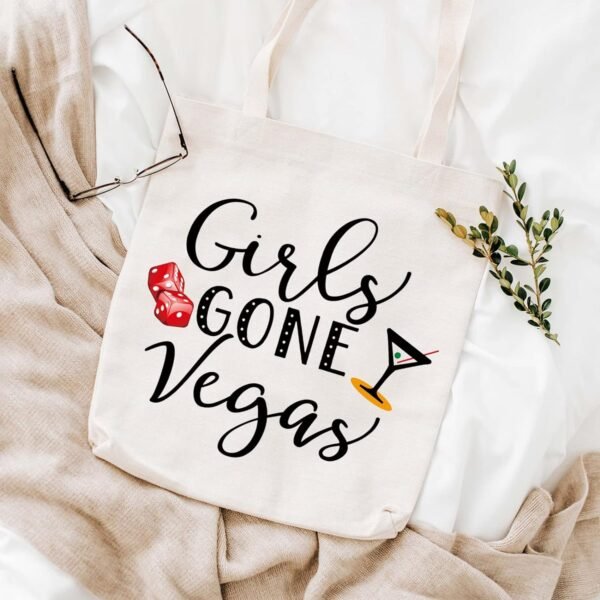 WCGXKO Girls Gone Vegas Las Vegas Girls Trip Vegas Vacation Birthday Zipper Makeup Bags Travel Toiletry Bag Accessories (Girls GONE Vegas tote)