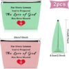 Sazuwu 2PCS Christian Gifts for Sunday School Teachers Makeup Bag Religious Teacher Appreciation Gifts Cosmetic Bag Christian School Teacher Gifts Birthday Thanksgiving Christmas Gifts Travel Pouch