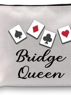 Bridge Queen Makeup Bag Bridge Players Gifts Bridge Card Game Gifts for Bridge Lovers Poker Player Gifts Cosmetic Bag (Bridge Queen)