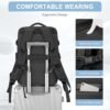 Black Large Travel Backpack for Men Carry On Flight Approved Laptop Backpack with USB Charging Port, Personal Item Backpack Water Resistant College Back Pack Business Work Bag