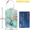 EOBKLAX 2 Pack Luggage Tag for Suitcase,Colorful Abstract Marble PU Leather Suitcase Tags Identifiers with Privacy Name Address Labels and Durable Steel Loop for Women Men Travel