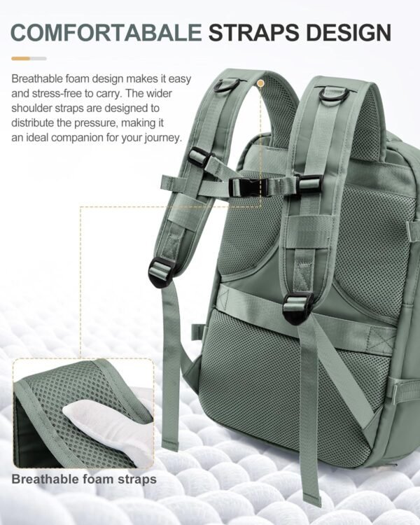 Laptop Backpack, Anti Theft Travel Backpack with Shoe Compartment&USB Port, Flight Approved Carry On Backpack for Work Business, College Backpack Computer Bag Fits 14 Inch Laptop and Notebook,Green