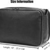 ROYALFAIR Travel Toiletry Bag, Leather Cosmetic Bag for Women and Men, Water-resistant Bathroom Bag, Large Capacity Hygiene Bag (Black)