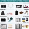 JPG_Store Packing Cubes - 8 Set Suitcase Organizers - Nylon Travel Packing Cubes for Carry On Includes Shoe Bag and Makeup Pouch (Black)