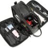 ROYALFAIR Travel Toiletry Bag, Leather Cosmetic Bag for Women and Men, Water-resistant Bathroom Bag, Large Capacity Hygiene Bag (Black)