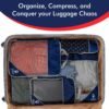 Ways of the Wanderlust 5 Compression Packing Cubes for Travel w/Shoe Bag (6 Piece Set) - Expandable Travel Compression Bags for Packing - Suitcases, Backpack & Luggage Compression Cubes (Blue)
