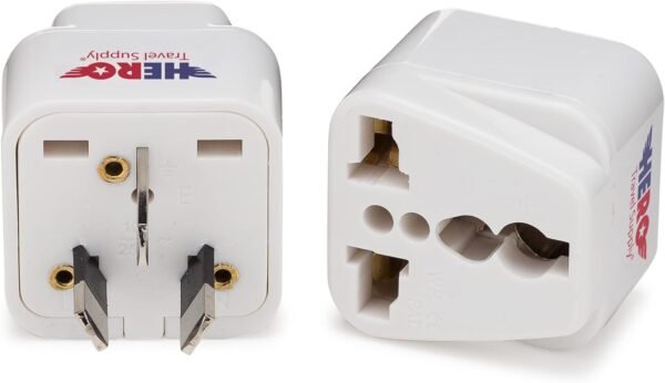 Premium US to Australia & New Zealand Power Adapter Plug (Type I, 3 Pack, Grounded)