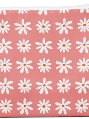 Waterproof Makeup Bag Cosmetic Travel Bag Toiletry Bag for Women Hippie Retro Flower Rainbow Face Decor Colorful Flowers Hippie Accessories for Women Wedding Birthday Anniversary