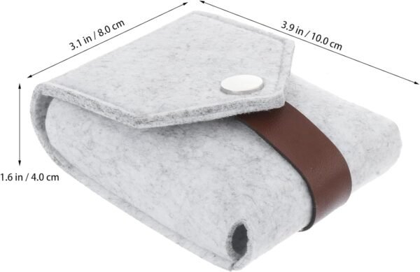 FOMIYES Felt Makeup Lipstick Case Holder Mini Bag Travel Cosmetic Pouch Organizer with Mirror for Outside Bridesmaid Gift Wedding Party Purse Light Grey