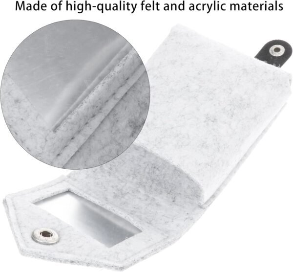 FOMIYES Felt Makeup Lipstick Case Holder Mini Bag Travel Cosmetic Pouch Organizer with Mirror for Outside Bridesmaid Gift Wedding Party Purse Light Grey