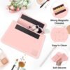 Silicone Makeup Bag, Magnetic Travel Large Toiletry Bag for Women Premium Travel Easy Carry Cosmetic Bags Soft for Makeup, Beauty Tools, Brushes Silicone Makeup Organizer Bag Holder Cute Set-Pink