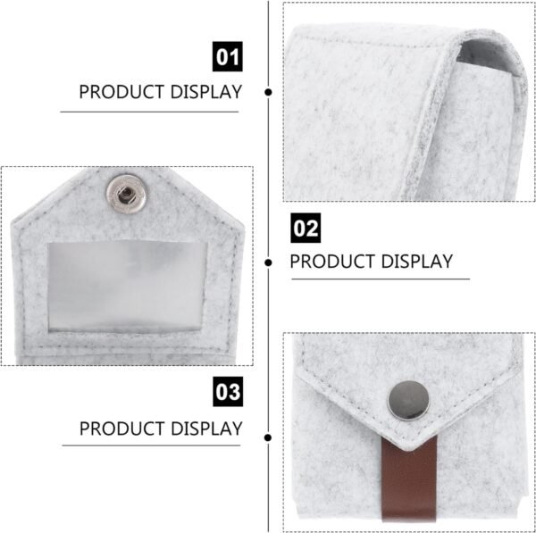 FOMIYES Felt Makeup Lipstick Case Holder Mini Bag Travel Cosmetic Pouch Organizer with Mirror for Outside Bridesmaid Gift Wedding Party Purse Light Grey