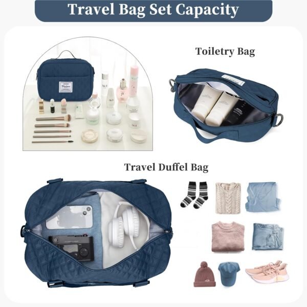 Weekender Bags for Women,Personal Item Travel Bag with Shoes Compartment,Overnight Travel Duffel Bag with Toiletry Bag,Gym Bag