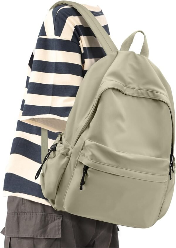Travel Backpack For Women Men Aesthetic Lightweight Daypack Simple Cute Backpack Waterproof College bag Fit 14 Inch Laptop, Green