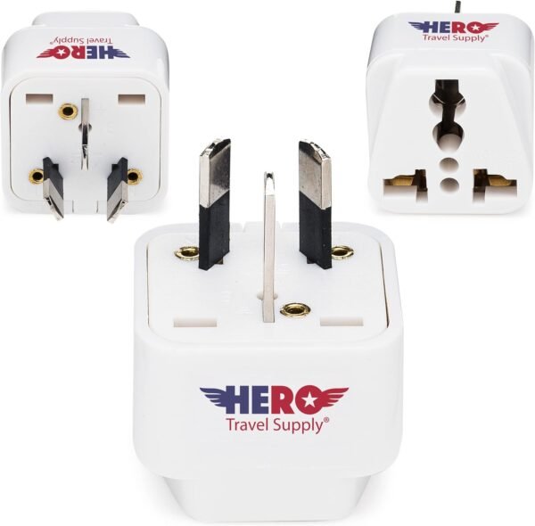 Premium US to Australia & New Zealand Power Adapter Plug (Type I, 3 Pack, Grounded)