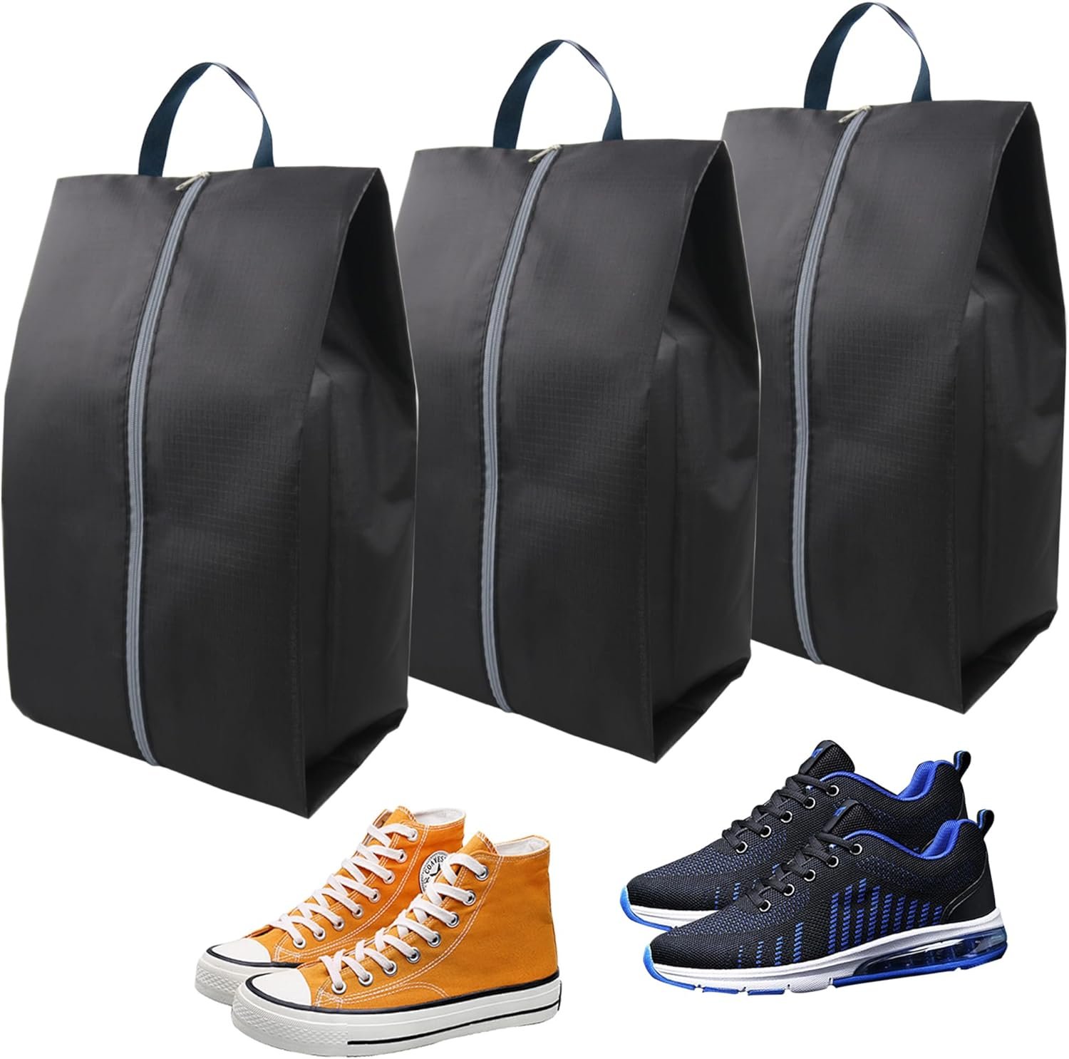 Black Shoe Bags for Travel 3Pack Shoe Luggage Bag Shoe Organizer Waterproof