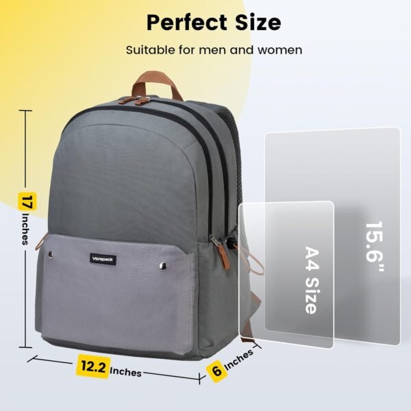 71E3PsW73CL._AC_SL1500_.jpg Vorspack Backpack for Men and Women - Lightweight Bookbag Large Casual Daypack Backpacks for College Travel Work - Grey