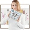 LEVLO Funny Killer Whale Cosmetic Bag Animal Lover Gift Just A Girl Who Loves Orcas Makeup Zipper Pouch Bag Orca Whale Lover Gift (Orcas)