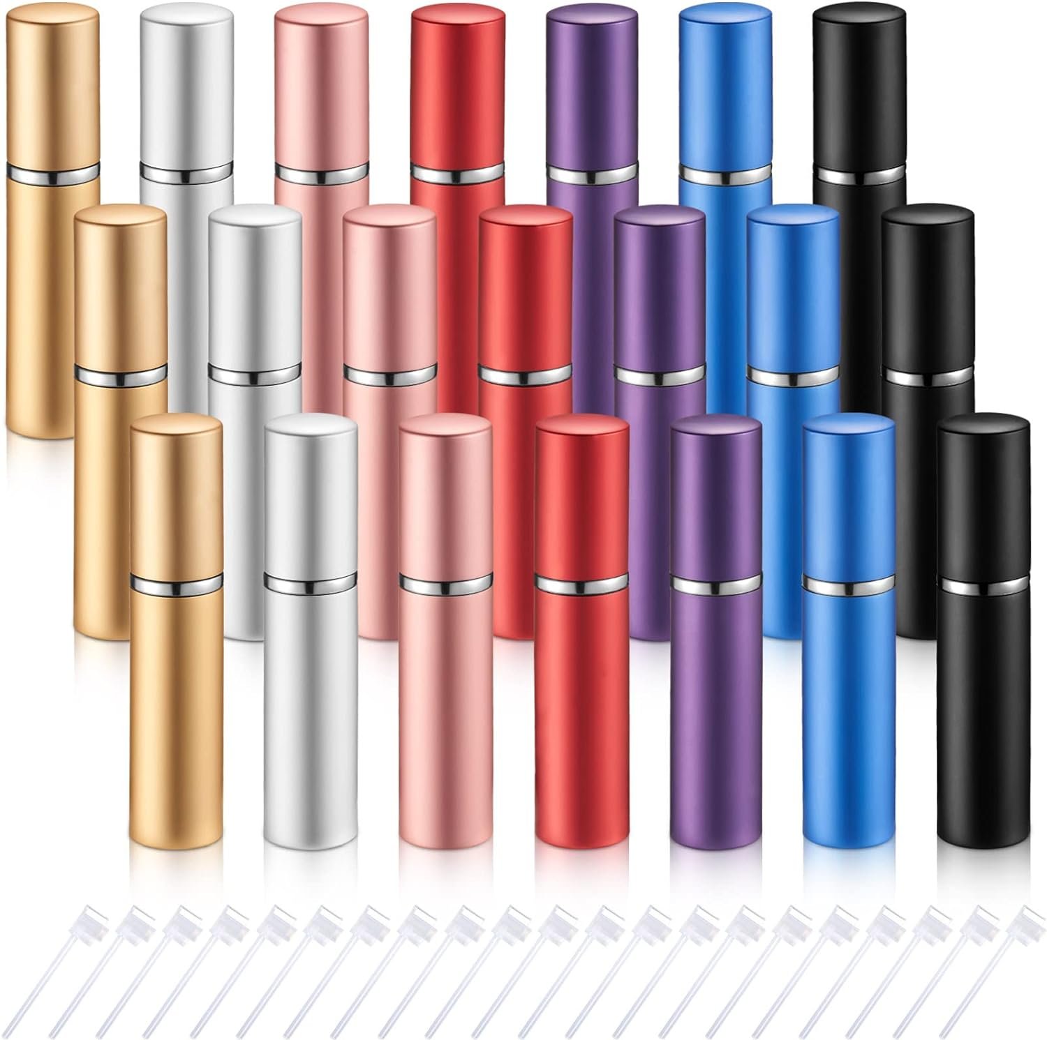 21 Pieces Atomizer Perfume Bottles Atomizer Sprayer for Perfume Refillable Mini Perfume Bottles Bulk with 21 Pieces Perfume Refill Pump for Travel Outgoing (10 ml)