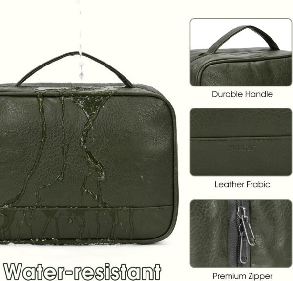 71OFKXSzz2L._AC_SL1500_.jpg WANDF Travel Toiletry Bag for Men & Women, Dopp Kit Shaving Bag with 4 Compartments Travel Organizer Bathroom Bag(Green)