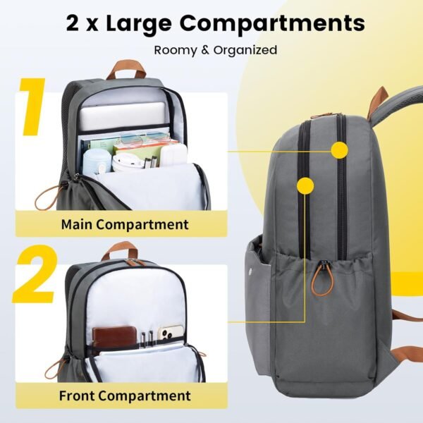 71mqInBIiiL._AC_SL1500_.jpg Vorspack Backpack for Men and Women - Lightweight Bookbag Large Casual Daypack Backpacks for College Travel Work - Grey