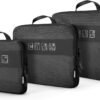 Travelkin 3 Set Packing Cubes Compression, Travel Packing Organizers Bags for Suitcase (Black)