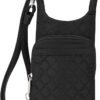 Travelon Boho Water Bottle Tote Pouch, Black, One Size