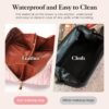 Large Makeup Bag Pink Cosmetic Bag PU Leather Waterproof Travel Cosmetic Organizer for Women Portable With Handle