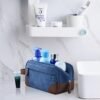 Felipe Varela Men Toiletry Travel Bag Cosmetic Mens Grooming Bag Essentials Toiletries Bathroom Bag,Overnight Shaving Dopp Kit for Men（Blue）
