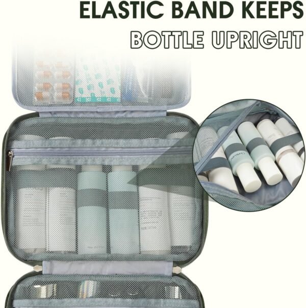 81aiZAhbAL._AC_SL1500_.jpg WANDF Travel Toiletry Bag for Men & Women, Dopp Kit Shaving Bag with 4 Compartments Travel Organizer Bathroom Bag(Green)