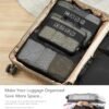 Travelkin 3 Set Packing Cubes Compression, Travel Packing Organizers Bags for Suitcase (Black)