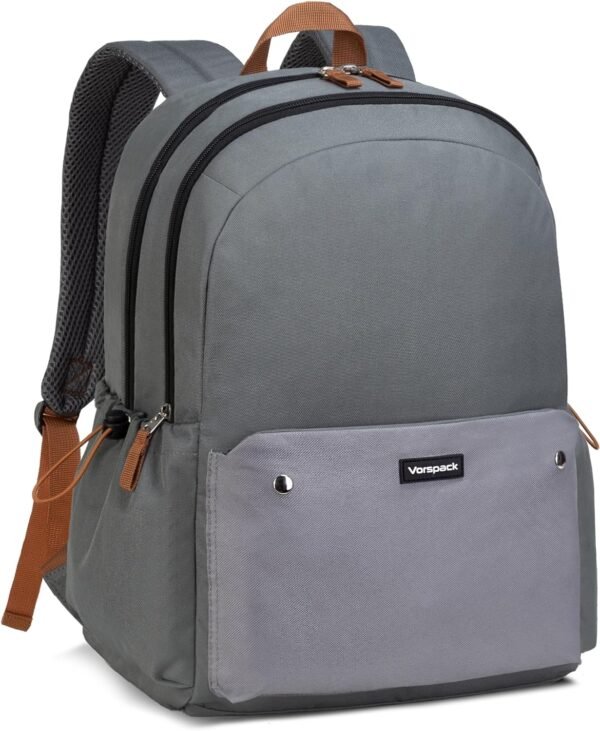 81yCOcdD4KL._AC_SL1500_.jpg Vorspack Backpack for Men and Women - Lightweight Bookbag Large Casual Daypack Backpacks for College Travel Work - Grey