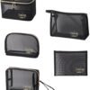 Travel Cosmetics Storage Bags for Women, Makeup organizer Mesh Bags Cosmetic Bag Small Five-piece Set Mesh Toiletry Bag Traveling Essentials (black)