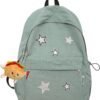 Kawaii Backpack with Cute Accessories Pendant Travel Casual Daypack Lightweight Laptop Bags Outdoor Women (Green)